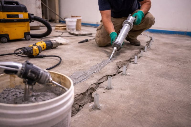 Cracked Basement Floor Repair in Fayette County, GA